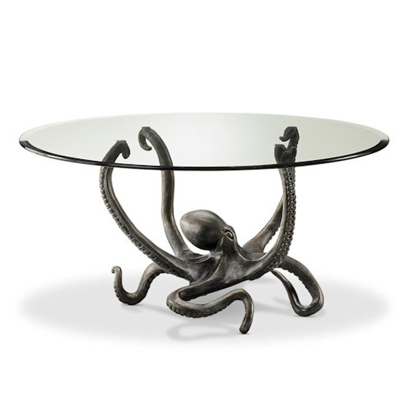 Decorating Octopus Coffee Table Cocktail tentacles Hold Glass Top Art